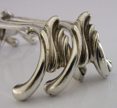 RARE CARDEILHAC FRENCH CAST STERLING SILVER CUTLERY RESTS 1880 ANTIQUE 112g - Immagine 1 di 4