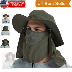 Quick-Drying Outdoor Cap with Flap for Camping, Fishing & Hiking Adventures - Picture 1 of 9