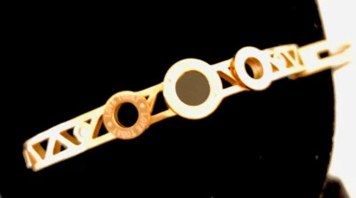 LUXURIOUS Blk Enamel Gold IP AAA CZ Crystals Designer  Bracelet Love Today - Изображение 1 из 4