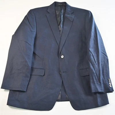 Lauren Ralph Lauren 43R Navy Blue 100% Linen Mens Blazer Suit Jacket Sport Coat - Изображение 1 из 4