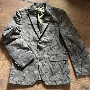 lauren Ralph Lauren Polo Green camo blazer boy's kids 12 reg 2 button jacket 10 - Picture 1 of 10