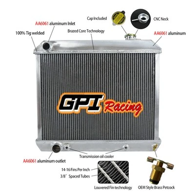 Radiador de aluminio FIT Cadillac Deville 1960 1961 1962 1963 1964 1965 Foto 1 de 4