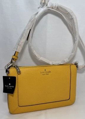 Kate Spade Lena Double Compartment Daffodil Pebble Leather Crossbody Bag KH430 - Image 1 of 4