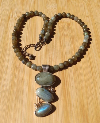 Jay King DTR mine finds Labradorite necklace and Pendant 925 Sterling Silver Foto 1 de 4
