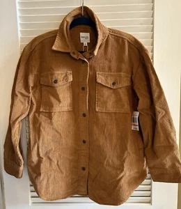 Kensie Jeans Caramel/Brown Button Down Cord Over Shirt Jacket Size S - Bild 1 von 8