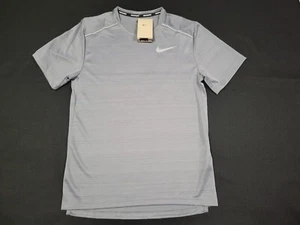 Nike Men’s Dri Fit Miler-Training Running Shirt AJ7565-085 Gray Reflective - Picture 1 of 10