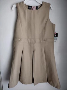 Girls Izod Approved Schoolwear Tan Jumper Dress NWT, Size 16 - Picture 1 of 4