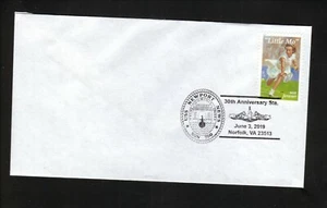 USS Newport News 30 aniversario 2019 Norfolk Virginia Pictorial Cancelación manual - Imagen 1 de 1