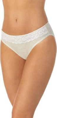 Braguita de bikini Le Mystere Touch para mujer L beige jaspeado encaje superposición cintura elástica Foto 1 de 4