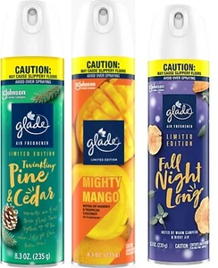 Glade Air Freshener Pine & Cedar -Fall Night Long-Mighty Mango 8.3 ounce - Afbeelding 1 van 6