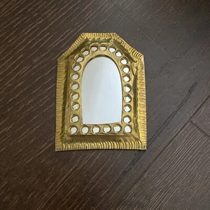 Small Mirror Square Cut Corners - For Wall Decor, Morocco Handmade Brass Mirror - Picture 1 of 3