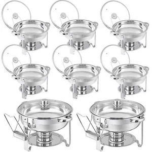 Chafing Dish Buffet Set 5 QT 8 Packs Stainless Steel Buffet Servers and Warmers - Picture 1 of 24