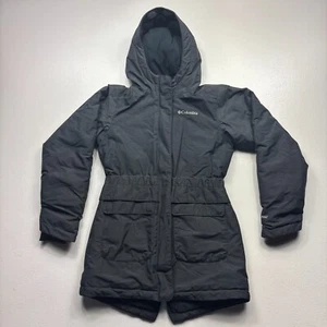 Columbia Girls Medium Black Omni-Heat Hooded Jacket Winter Warm Waterproof - Picture 1 of 7