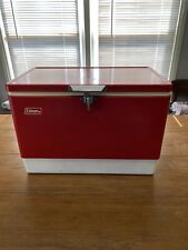VINTAGE COLEMAN ANTIQUE RETRO COOLER ICE CHEST RED IN GREAT CONDITION-RARE-NICE