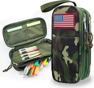 Tactica Federmäppchen für Jungen, großes Jungen Etui mit Camouflage - tiefgrün  - Bild 1 von 7