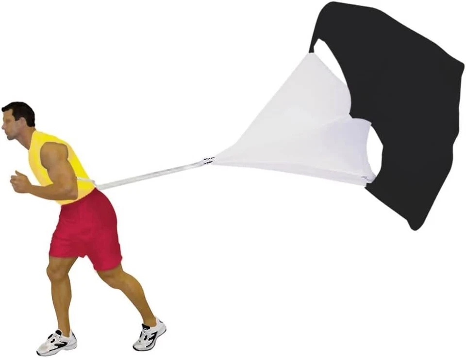 Nuevo Champion Sports Speed Chute Rip-stop tela de nailon negro/blanco Foto 1 de 1