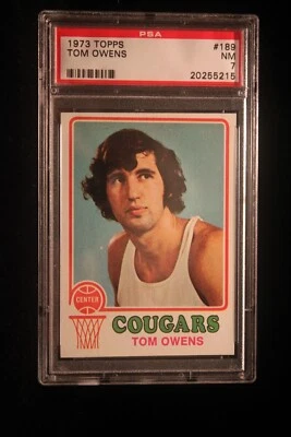 1973 Topps Basketball   TOM OWENS #189  PSA NM 7  Carolina Cougars - Image 1 of 2