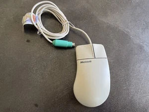 Vintage Microsoft Mouse Port Compatible Mouse 2.1A X03-68761 2-Button PS/2 Works - Picture 1 of 9