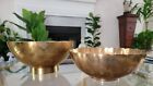 Vintage Brass Fruit Popuri Bowls Set Lot Of 2 Home Table Shelf Decor India 