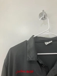 Checkers Rally's grey short sleeve polo golf work Shirt men's XL - Picture 1 of 3