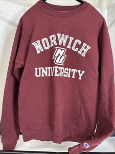 Champion Norwich University Cuello Redondo Auténtica Ropa Atlética Sudadera Pequeña VT - Imagen 1 de 9