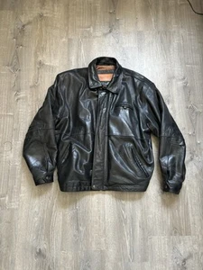 Vintage Timberland Weathergear Bomber Leather Jacket Men's Large - Picture 1 of 2
