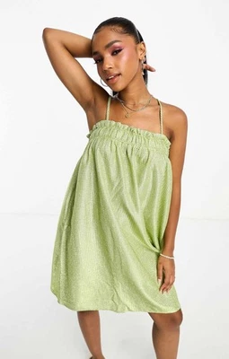 Предметы женщин Cami Babydoll мини-платье в лайм RRP £42 - Изображение 1 из 3