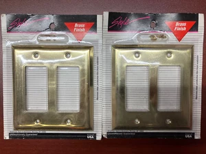 (2) NEU Vintage Stil Messing Finish 2-Gang Schalter Abdeckplatte Wandplatte - Bild 1 von 1