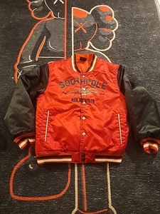 VINTAGE SOUTHPOLE BLACK AND RED KIDS BOMBER JACKET SIZE XL (7X) - Picture 1 of 17