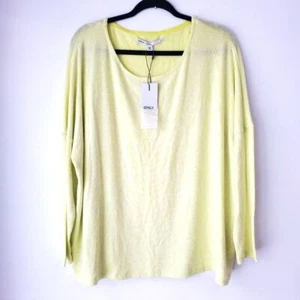 NUEVO CON ETIQUETAS SOLO Our Story Camisa Top Para Mujer Viscosa Amarilla Cómoda Manga Larga XL - Imagen 1 de 5
