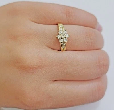 10k 黄金戒指 女士 婚礼戒指 尺寸 7 真品 10kt 订婚 女式 — 第 1/4 张图片