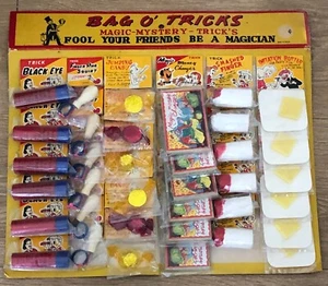 Vintage 1950s "Magic Bag O' Tricks" Novelty Gag Joke Store Display NOS Toys - Picture 1 of 10