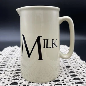 Milk Pitcher Cream Color Create By Just Mugs Ceramic White Creamer Milk Jug 20oz - Picture 1 of 12