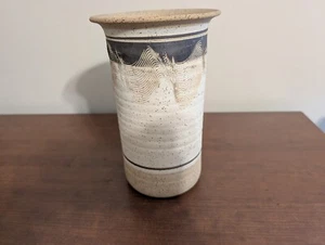 MCM Studio Art Vase Stoneware Pottery Kam Erdewrk Steengoed?  Beige & Brown - Picture 1 of 8