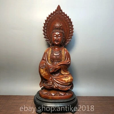 Antigua estatua de diosa china Shoushan tallada en piedra budismo Kwan-yin Guan Yin de 12" Foto 1 de 4