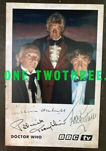 WILLIAM HARTNELL PATRICK TROUGHTON JON PERTWEE DOCTOR WHO SIGNED PRE PRINTED
