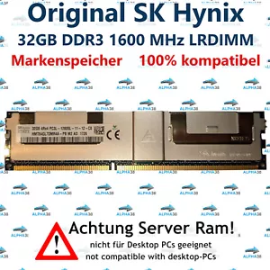 32 GB LRDIMM ECC DDR3-1600 HP HPE ProLiant WS460c Gen8 G8 Server RAM - Picture 1 of 1