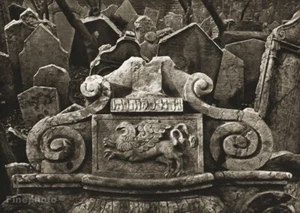 1950 Vintage Josef Sudek Griffin Baroque Tombstone Religious Czech Photo Gravure - Picture 1 of 1