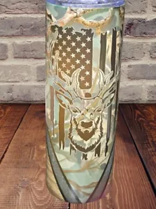 Camo Deer With Flag Tumbler - Picture 1 of 1