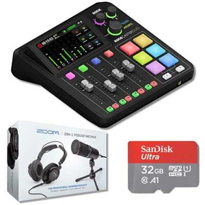 Rode RODECaster Duo Integrated Audio Production Studio with Zoom ZDM-1 PMP - Picture 1 of 7