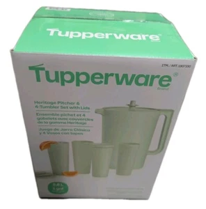 Tupperware Heritage Pitcher (1 Gallon) & 4 Tumbler Set With Lids - Picture 1 of 4