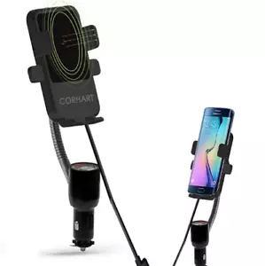 New Wireless Charger Dual USB Car Holder Lighter Mount - Picture 1 of 2