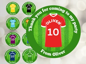 personalised stickers for birthday, party bags, sweet cones, football party - Picture 1 of 19