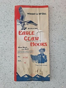 Wright & McGill Eagle Claw Hooks Advertising 1938 Fishing - Picture 1 of 3