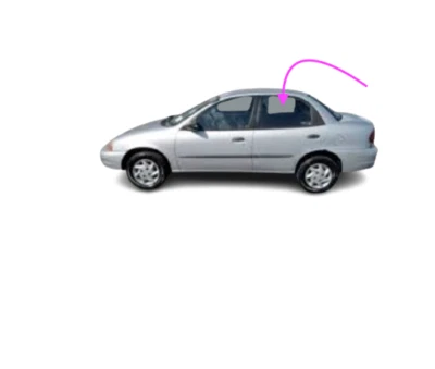 Compatível com: 1998-2001 Chevrolet e 1995-1997 Geo Metro vidro traseiro esquerdo da janela da porta - Imagem 1 de 4