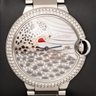 Reloj Cartier Ballon Bleu 42 mm esfera diamante pantera 3001 Foto 1 de 4