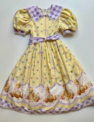 Пасхальное детское платье Daisy Kingdom Cherished Teddies размер 6 для вечеринки кринолиновый желтый - Изображение 1 из 4