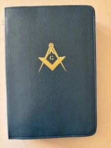 Holy Bible Masonic KJV Temple Illustrated Edition Blue Bonded Leather 1968 - Picture 1 of 13