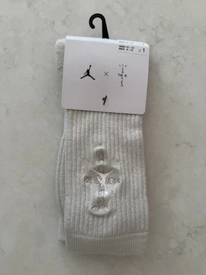Talla Grande Nike Jordan Travis Scott Cojín Diario Crew Calcetines Vela de Hueso NUEVO Foto 1 de 4