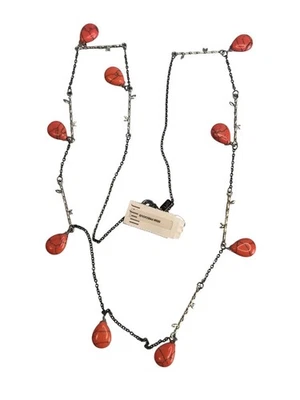 Collar de plata con cuentas de piedras preciosas Howlita rosa Jill 32" nuevo con etiquetas Foto 1 de 4